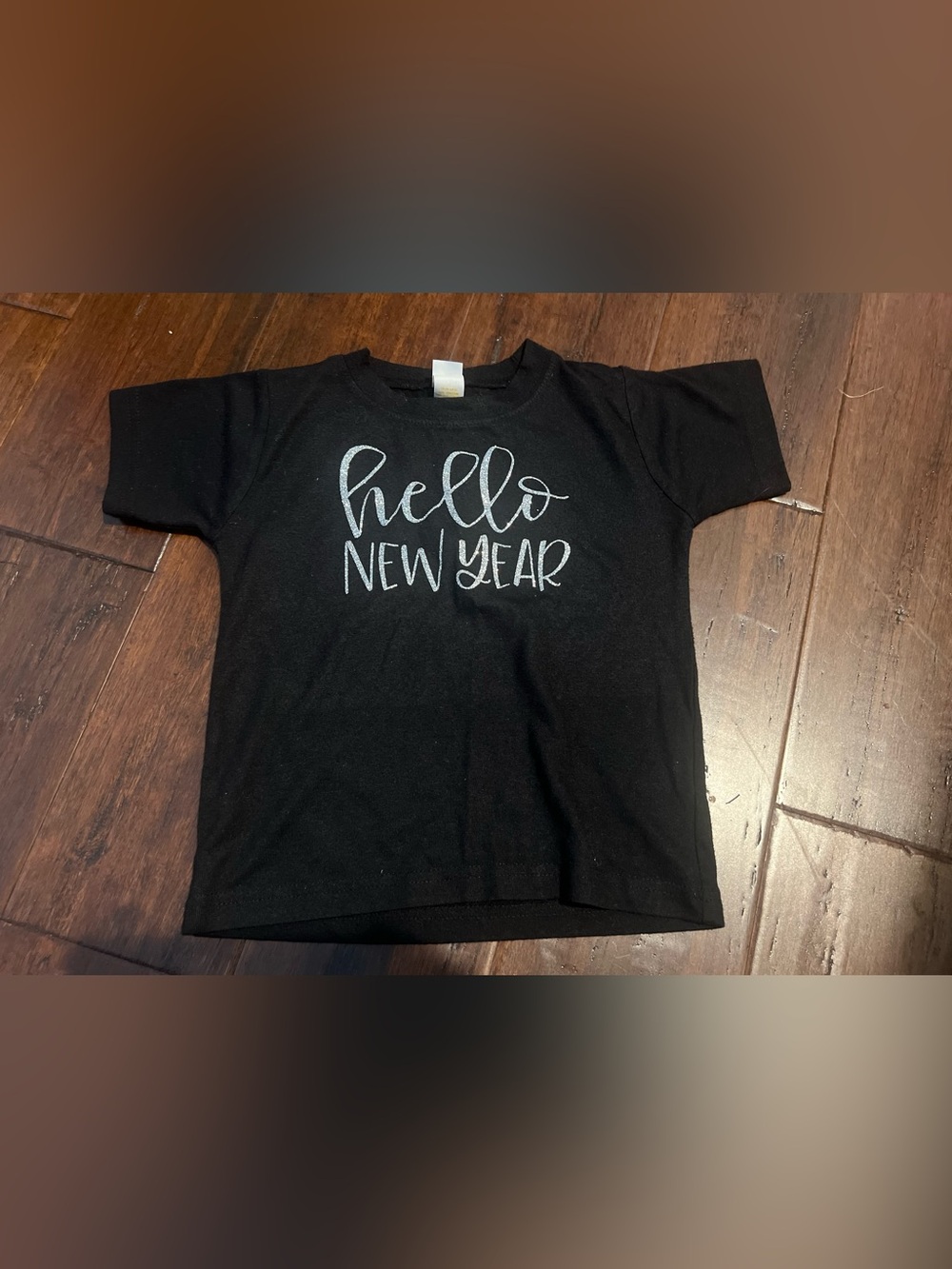Baby Black 'Hello New Year' Short Sleeve Graphic Tee